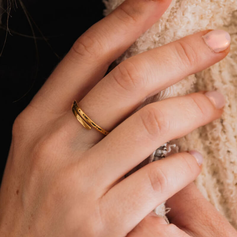 Peace Stamped Morse Code Ring