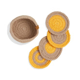 Crocheted Coaster Set & Basket