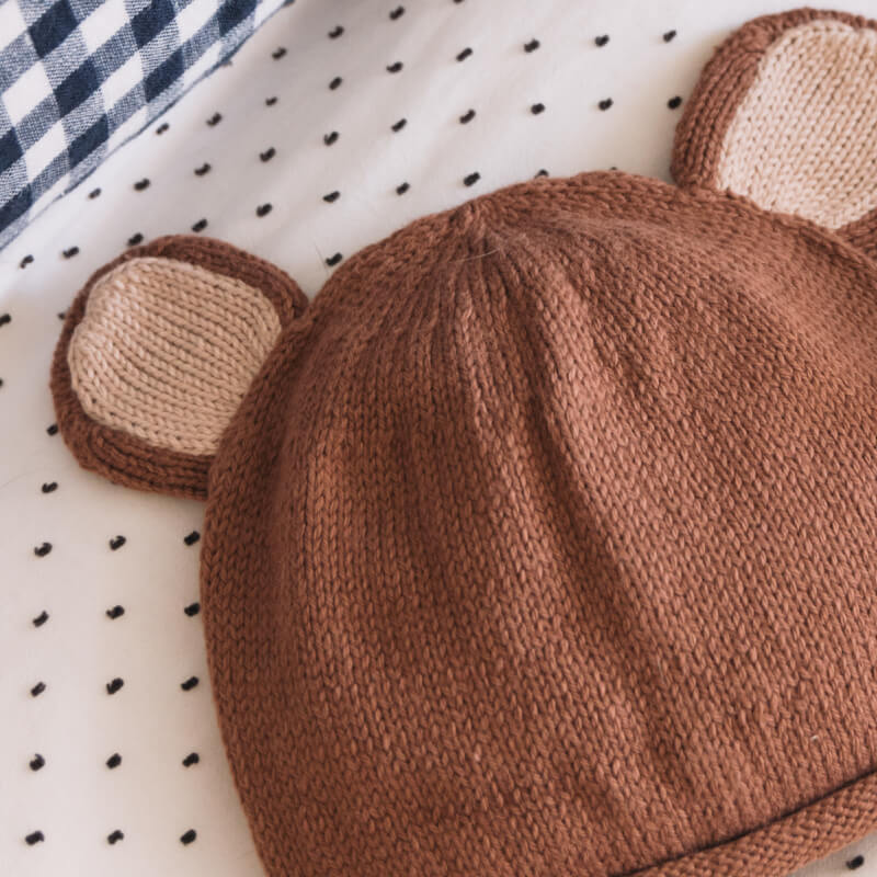 Knit Teddy Baby Hat