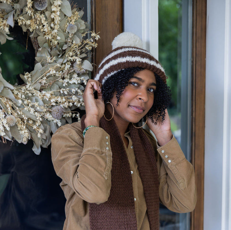 Hand Knit Heathered Beanie
