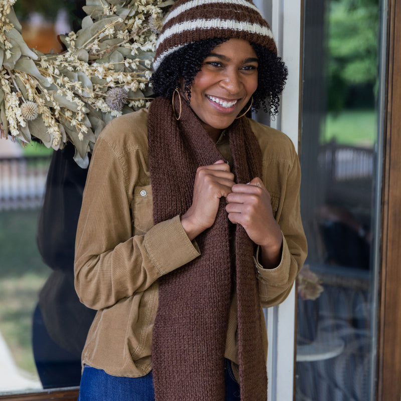 Hand Knit Heathered Scarf