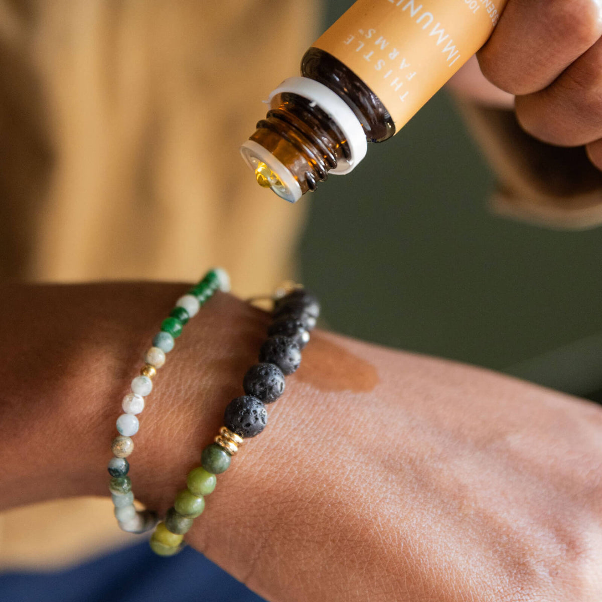 Moss Agate Essential Oil Bracelet