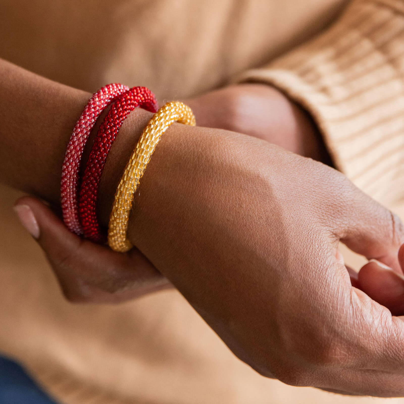 Hand Crocheted Beaded Bracelet