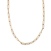 Gold chain necklace on a white background