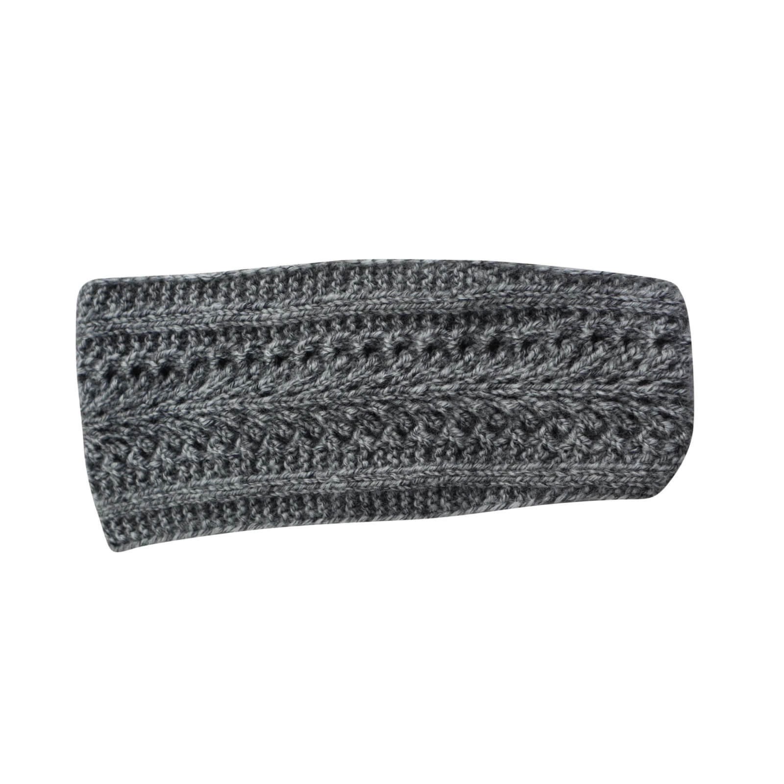 Gray knitted headband on a white background