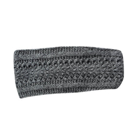 Gray knitted headband on a white background