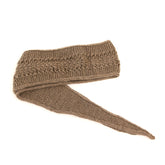 Brown knitted scarf on a white background