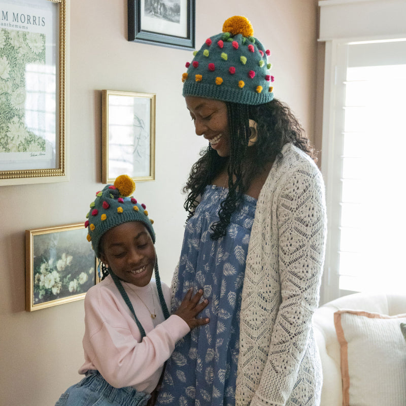Kids Handknit Popcorn Bonnet