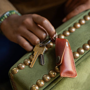 Leather Lip Balm Key Ring