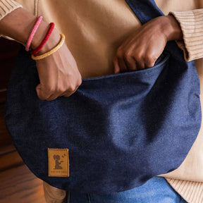 Denim Shoulder Hobo Bag