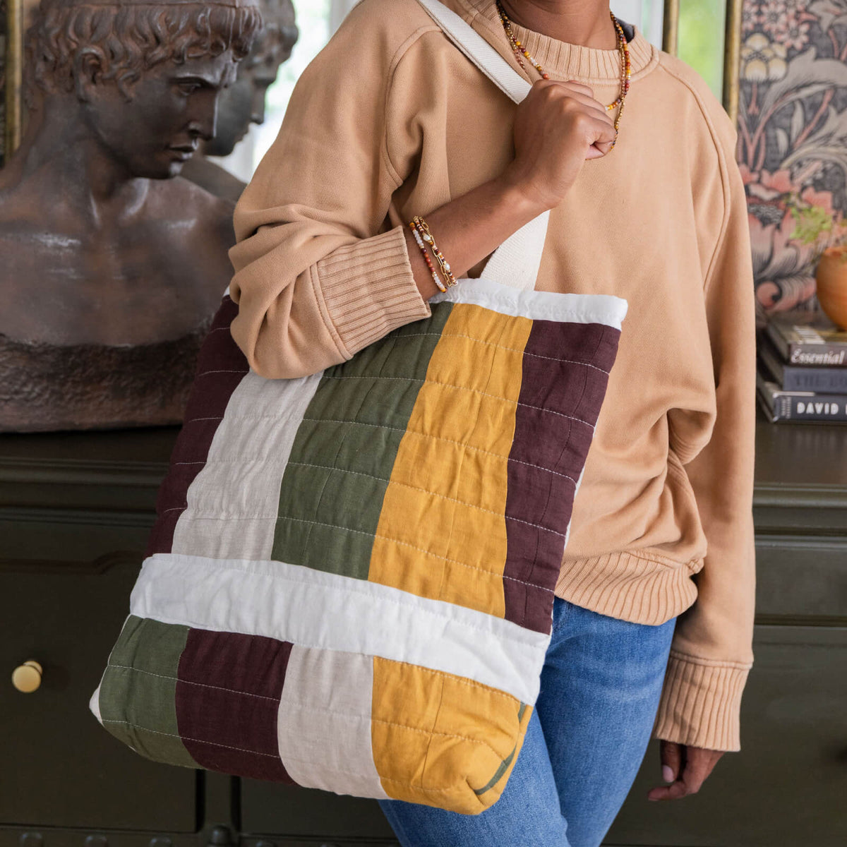 Upcycled Quilted Tote Bag