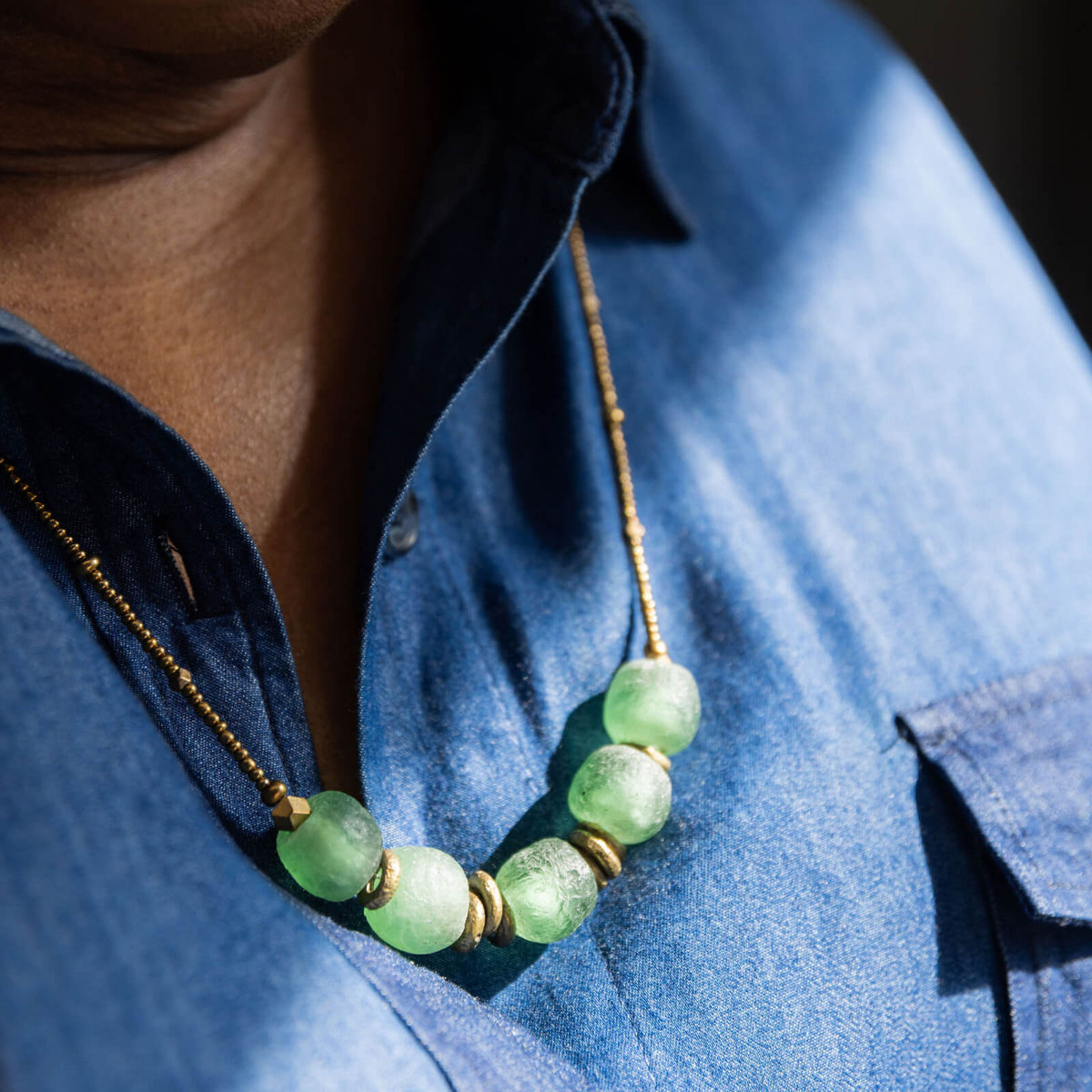 Upcycled Glass Beaded Necklace