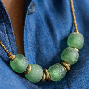 Upcycled Glass Beaded Necklace