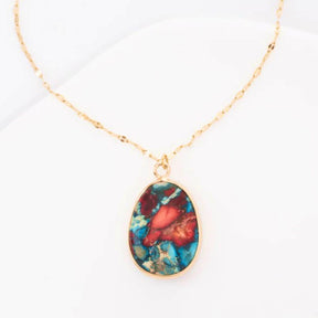 Mosaic Jasper Pendant Necklace