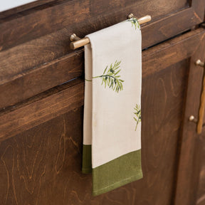 Olive Branch Hand Printed Kitchen Towel