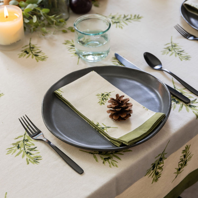 Olive Branch Hand Printed Napkins