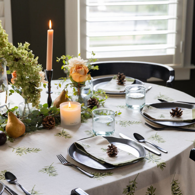 Olive Branch Hand Printed Napkins