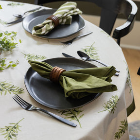 Olive Branch Hand Printed Tablecloth
