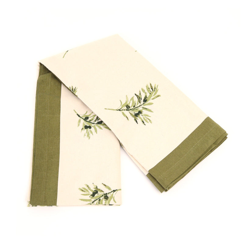 Olive Branch Hand Printed Tablecloth