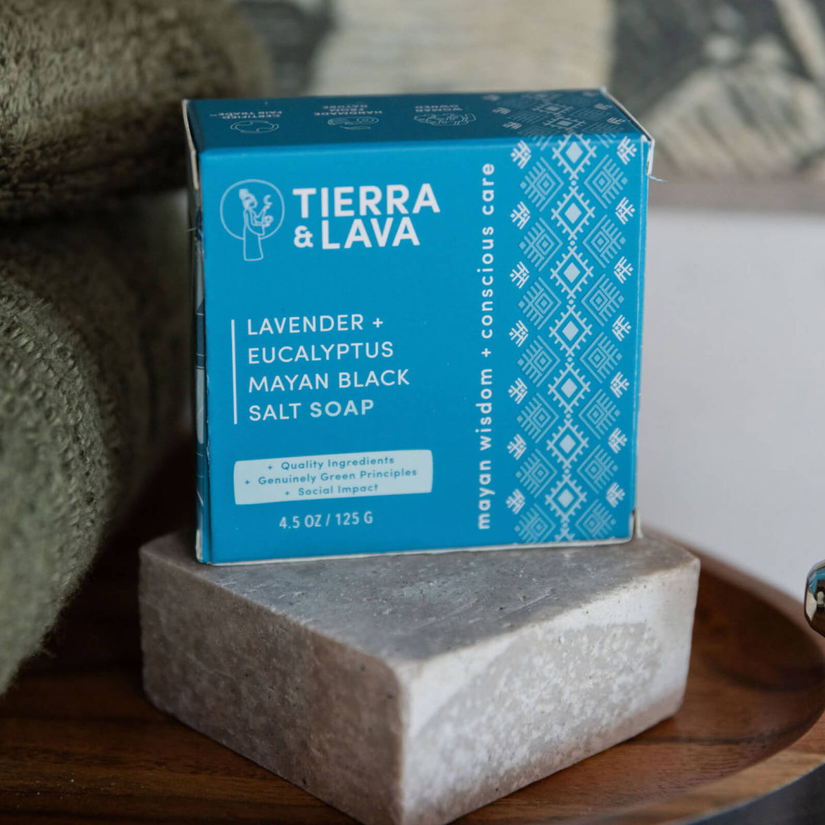 Lavender Eucalyptus & Mayan Black Salt Soap