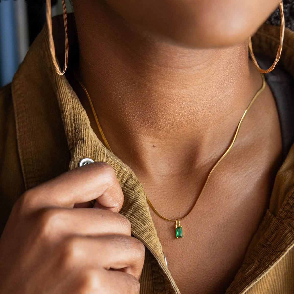 Emerald Green Stone Necklace
