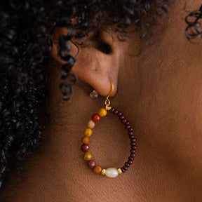 Mookaite Jasper Beaded Earring