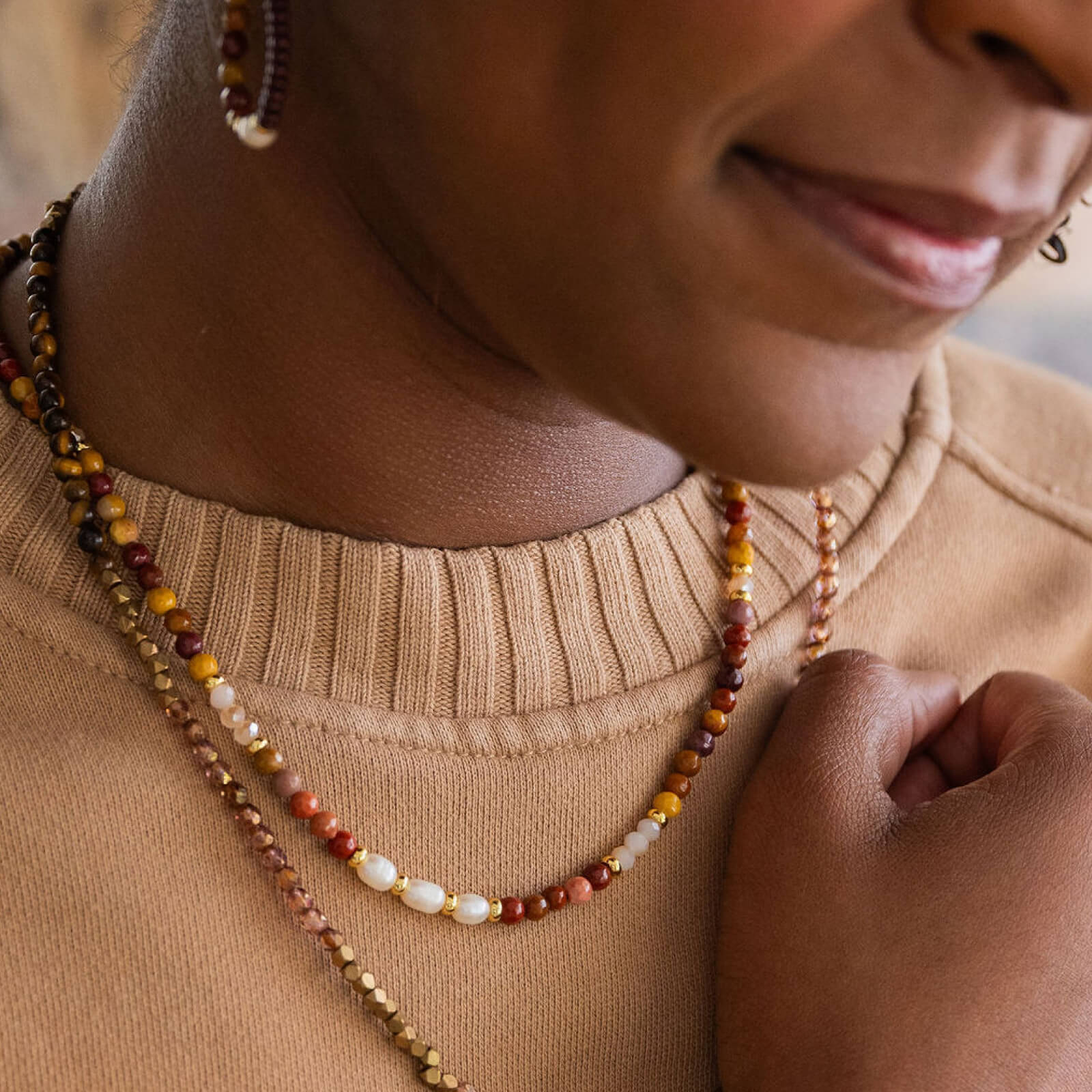 Mookaite Jasper Beaded Necklace