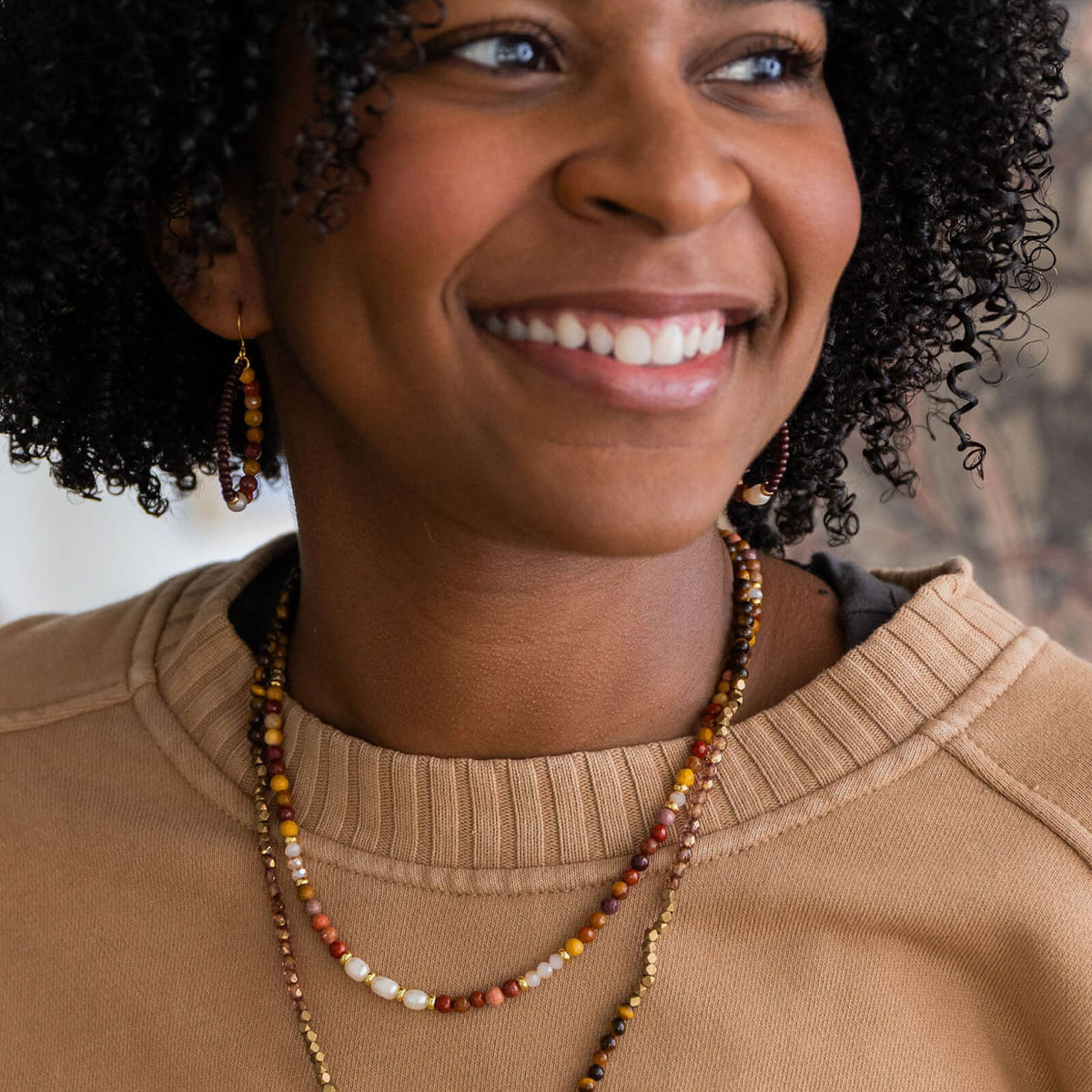 Mookaite Jasper Beaded Necklace