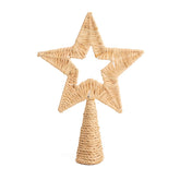 Woven star-shaped decorative item on a white background