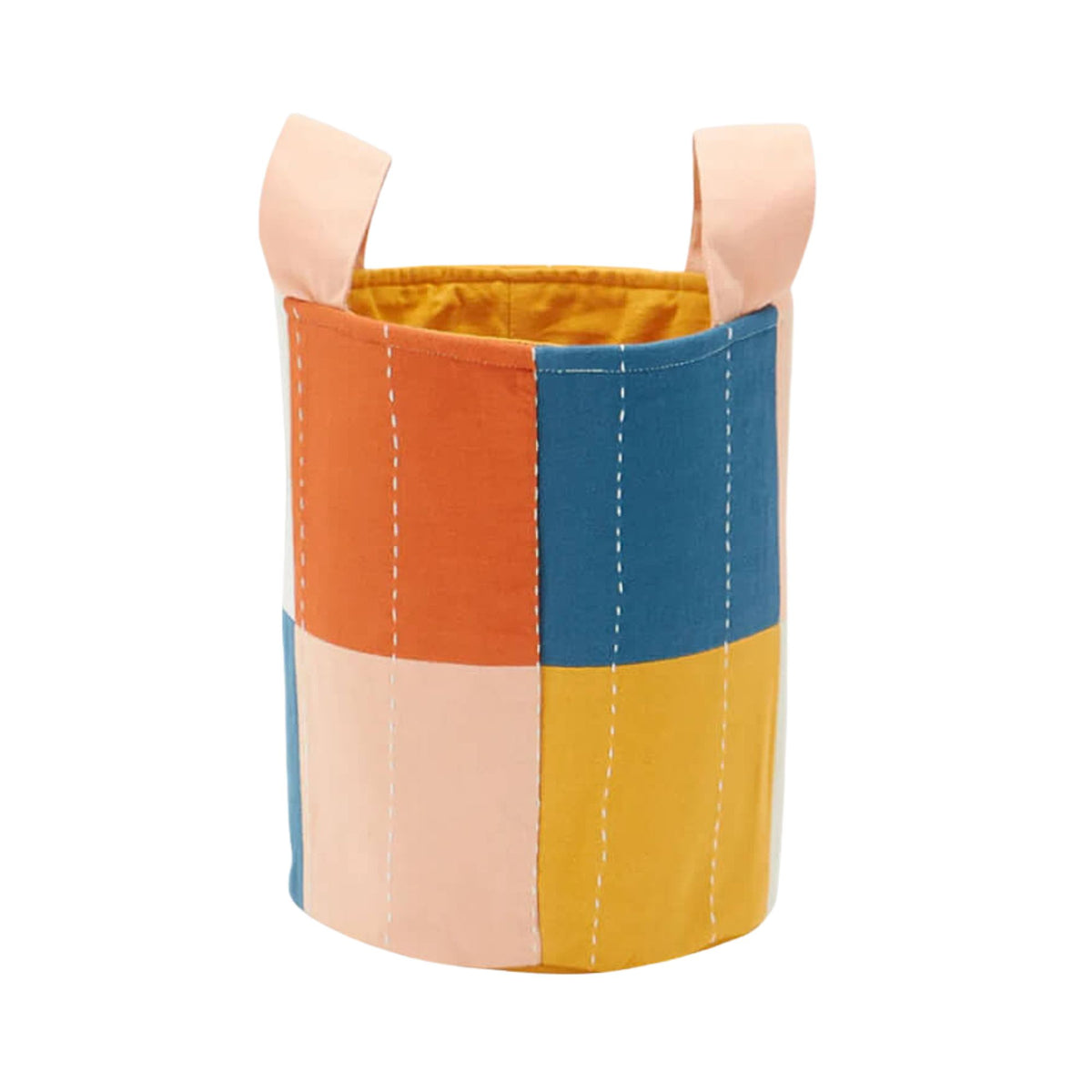 Checkered Fabric Storage Bin