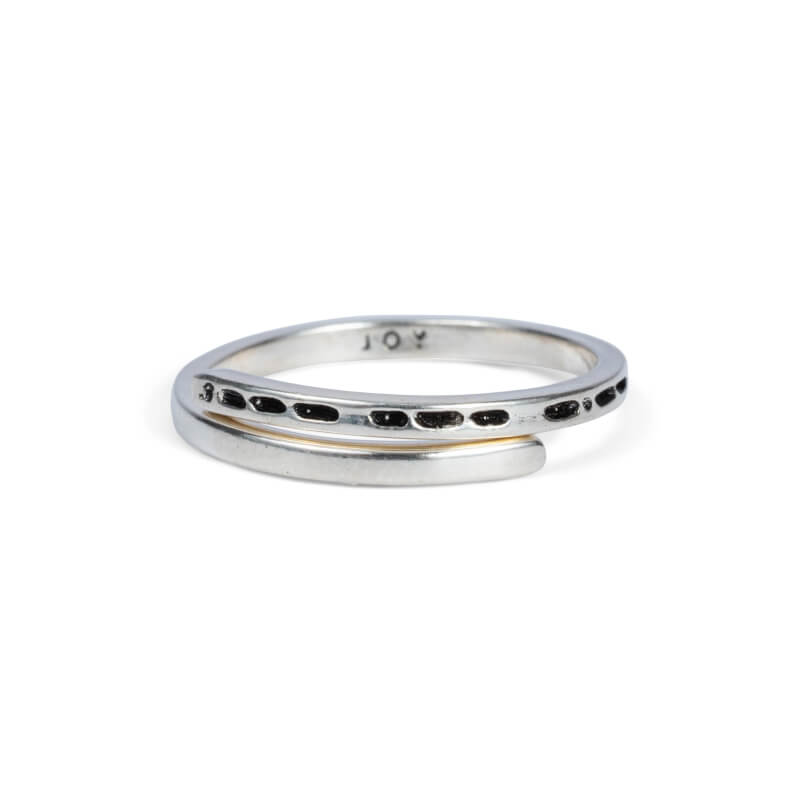 Joy Morse Code Stamped Ring