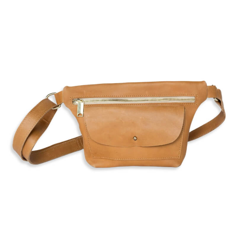 Zip-Top Crossbody Leather Bag - Thistle Farms