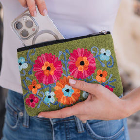 Embroidered Cotton Pouch