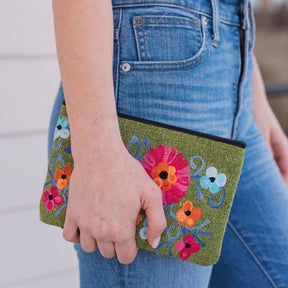 Embroidered Cotton Pouch
