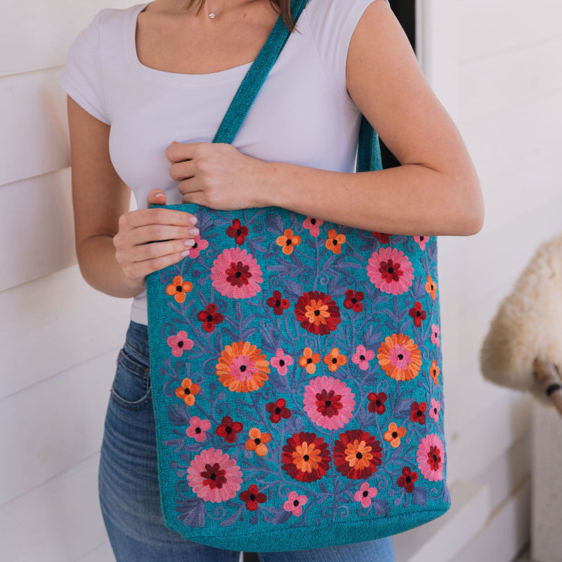 Embroidered Cotton Tote