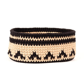 Crochet Oval Wood Bottom Basket