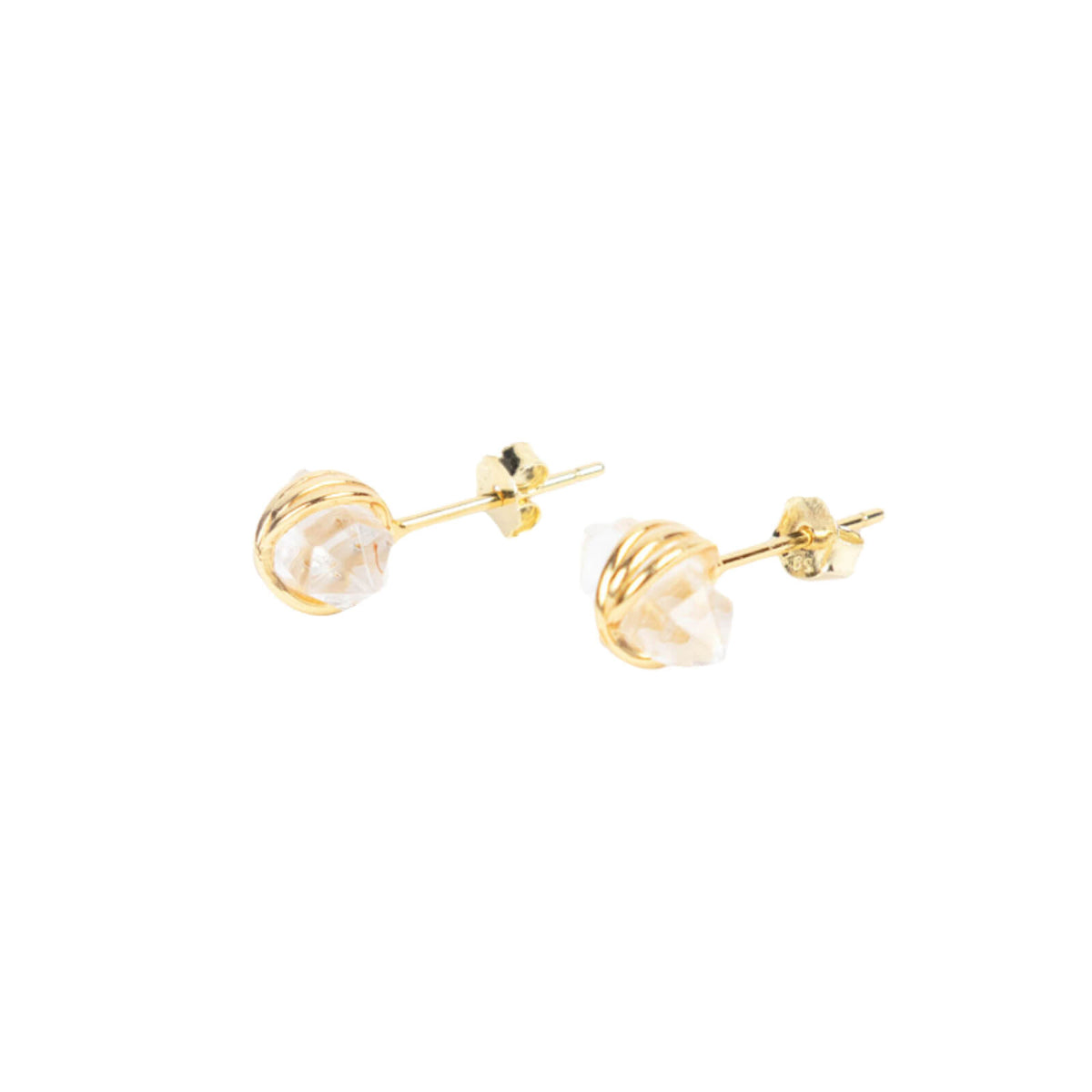 Gold Wrapped Crystal Studs