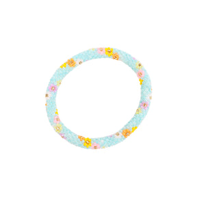 Pastel Blue Floral Beaded Bracelet