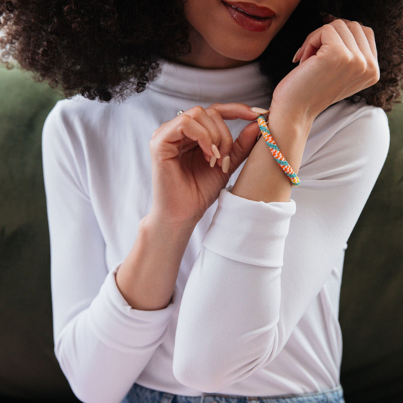 Colorful Stripe Beaded Bracelet