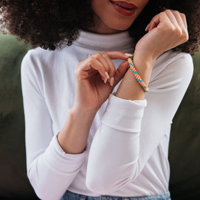 Colorful Stripe Beaded Bracelet