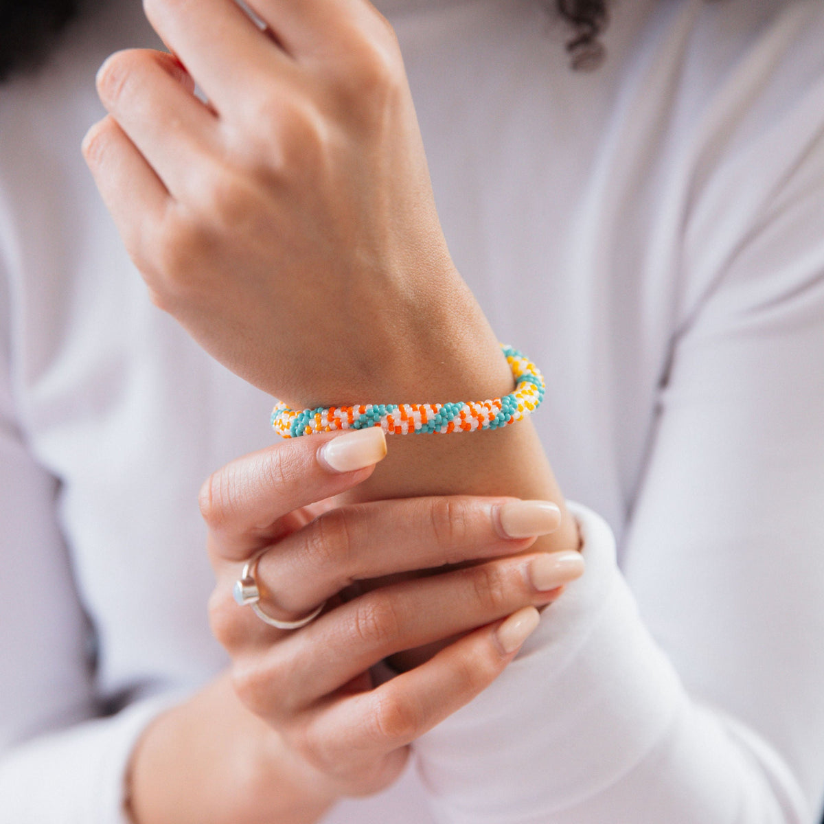 Colorful Stripe Beaded Bracelet