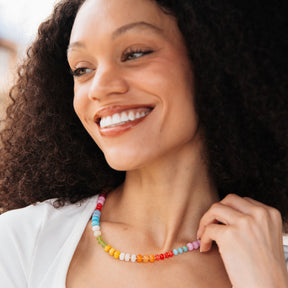 Confetti Gemstone Beaded Necklace Multicolor