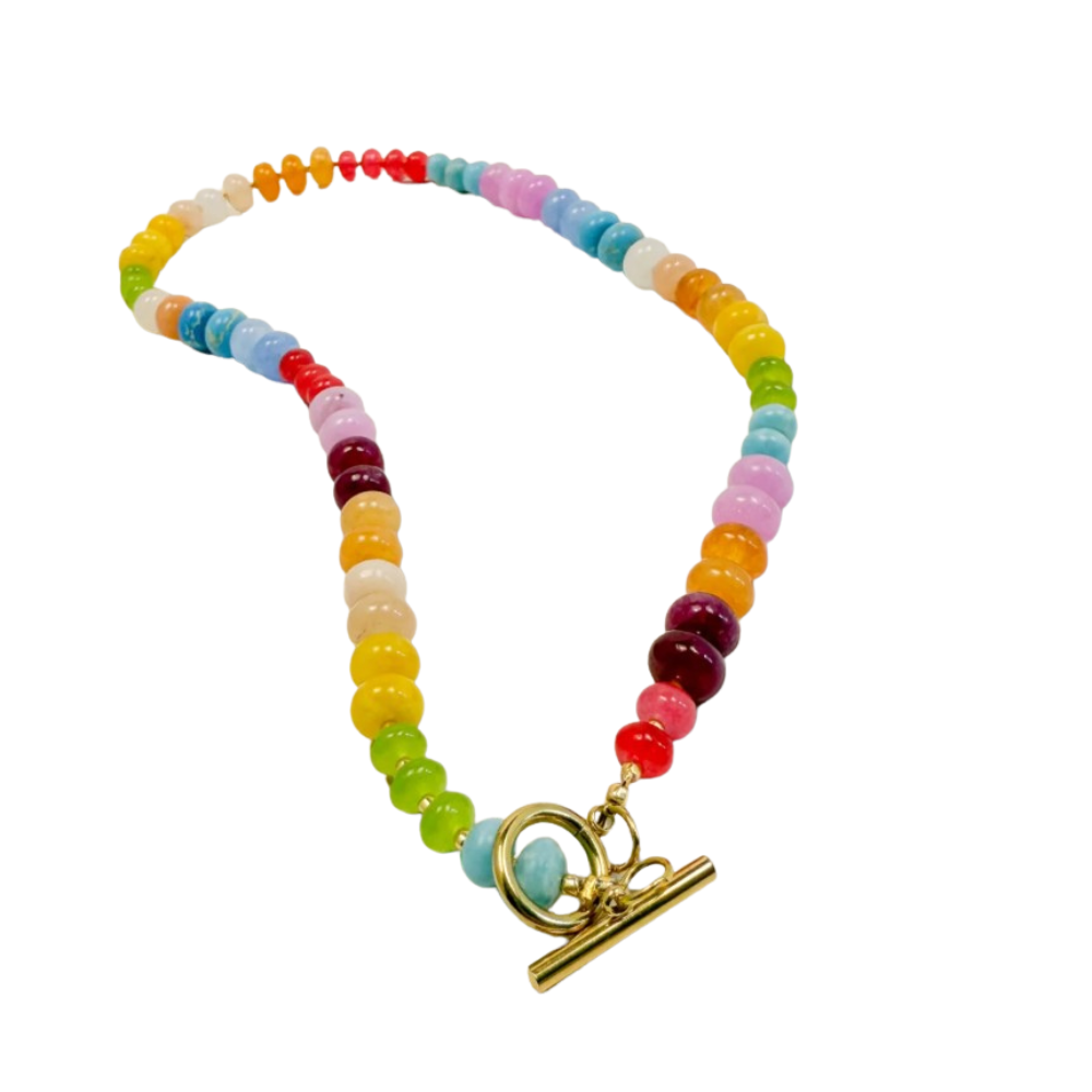 Confetti Gemstone Beaded Necklace Multicolor