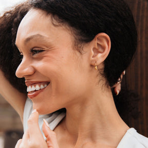 Gold Daisy Mini Flower Hoop Earrings