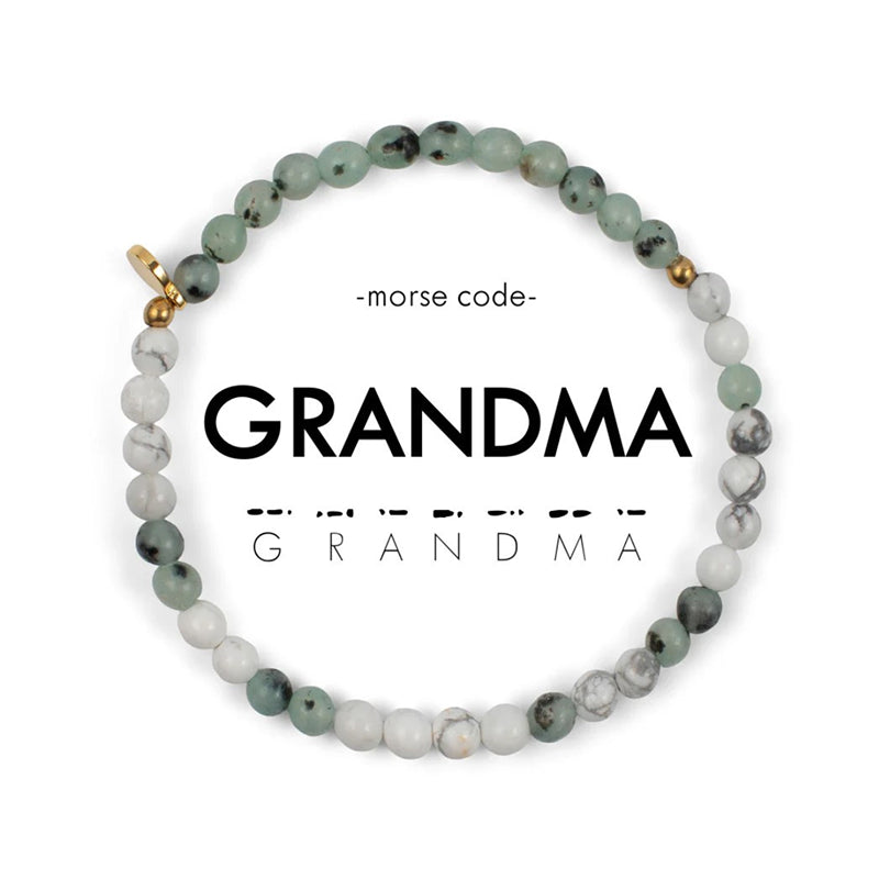Grandma Morse Code Jasper + Howlite Bracelet