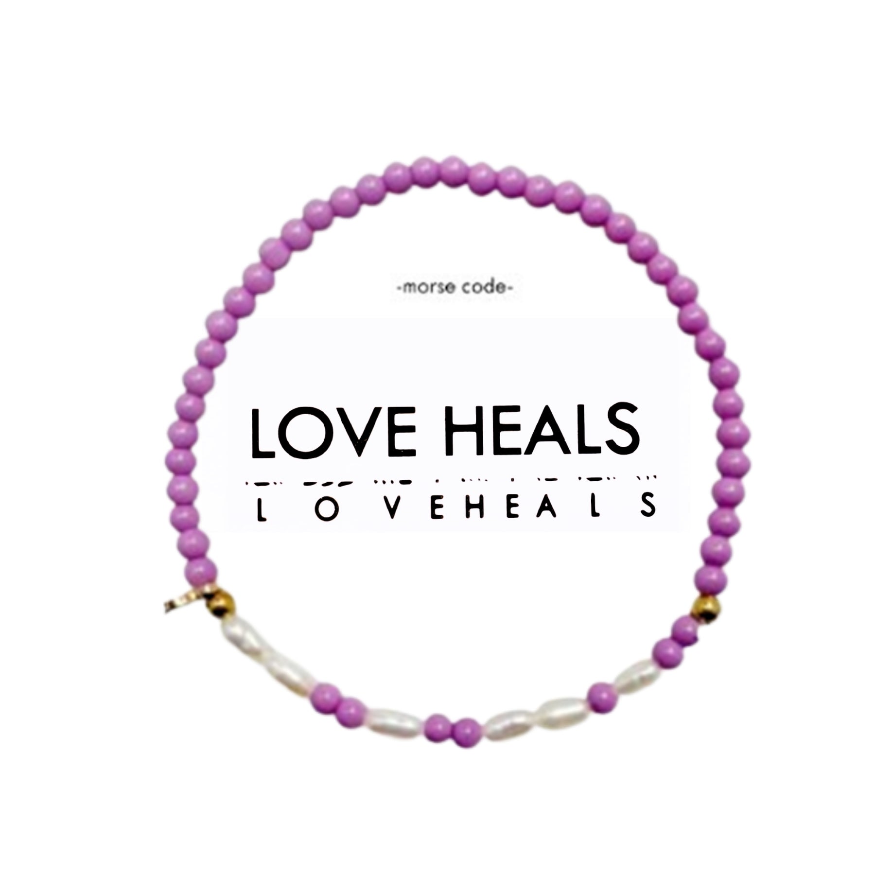 Love Heals Morse Code Beaded Bracelet