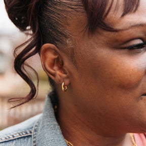 Textured Gold Twist Hoop Earrings