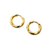 Textured Gold Twist Hoop Earrings