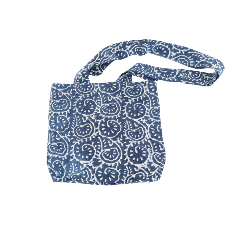 Upcycled Indigo Paisley Tote Bag