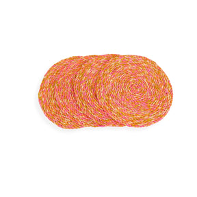 Fuchsia & Orange Round Placemats - Set of 4
